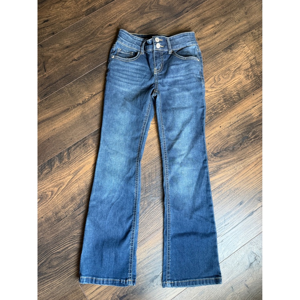 Vanilla Star Girls Medium Wash Bootcut Jeans Size 8 Double Button 0110